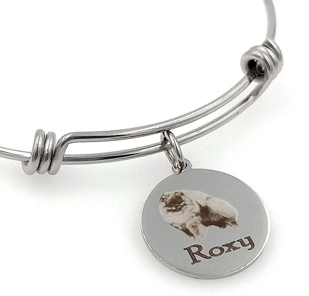 Pommerschen Graviert Erweiterbar Personalisierte Armreif von TalkToThePaws