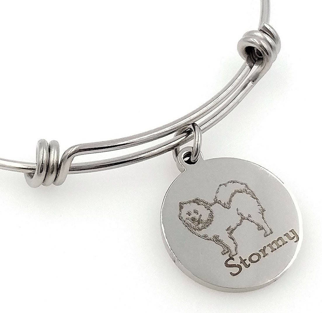 Samojede Graviert Erweiterbar Personalisierte Armreif von TalkToThePaws