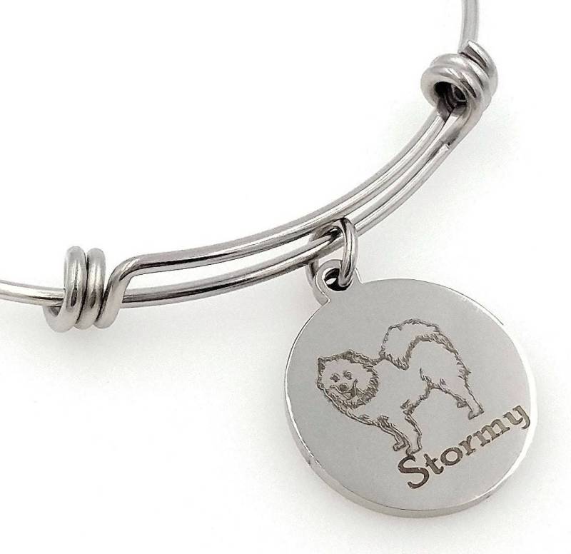 Samojede Graviert Erweiterbar Personalisierte Armreif von TalkToThePaws