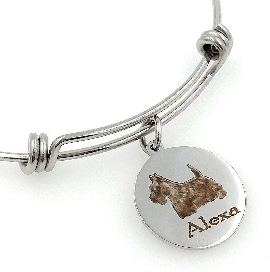 Scottie-Hund, Scottish Terrier Graviert Erweiterbar Personalisierte Armreif von TalkToThePaws