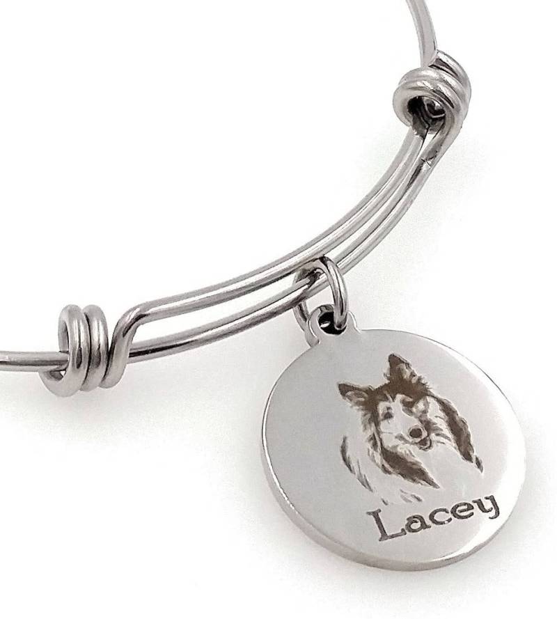 Sheltie, Sheltie Graviert Erweiterbar Personalisierte Armreif von TalkToThePaws