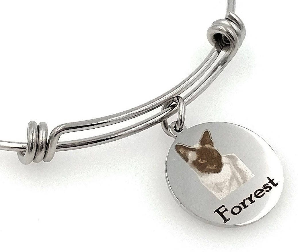 Siamkatze Gravierte Erweiterbare Personalisierte Armreif von TalkToThePaws