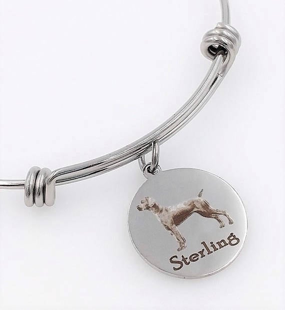 Weimeraner Graviert Erweiterbar Personalisierte Armreif von TalkToThePaws