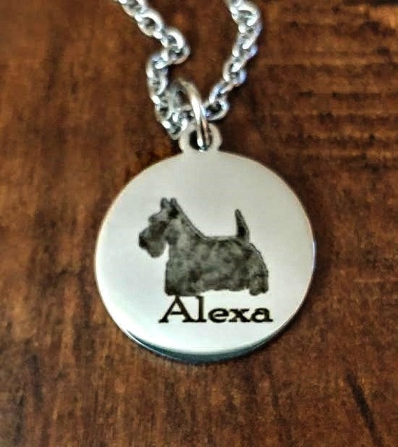 Zierliche Scottie, Scottish Terrier Oder Any Breed Gravierte Personalisierte Halskette von TalkToThePaws