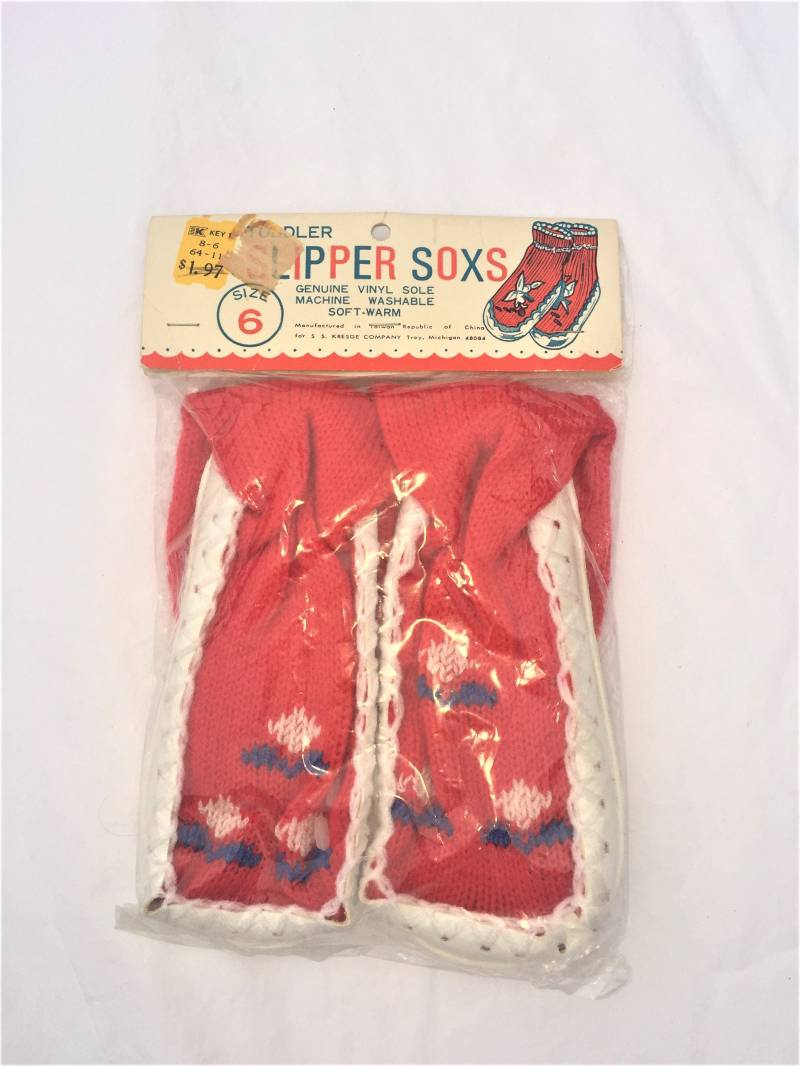 Kleinkind Slipper Sox Nip Kresge Funky Fair Isle Blumen Original Tags Troy, Mi Größe 6 Vinyl Sohle Kleinkind Slipper Sox Nip Kresge Funky Fair Isle Blumen Original Tags Troy, Mi Größe 6 Vinyl Sohle von TalkingDogsVintage