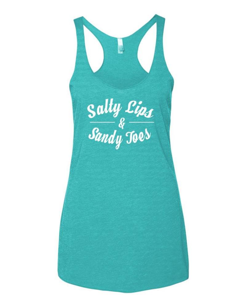 Salzigen Lippen Und Sandy-Zehen-Damen-Triblend-Tank-Top Salzigen Lippen Und Sandy-Zehen-Damen-Triblend-Tank-Top von Talkingink