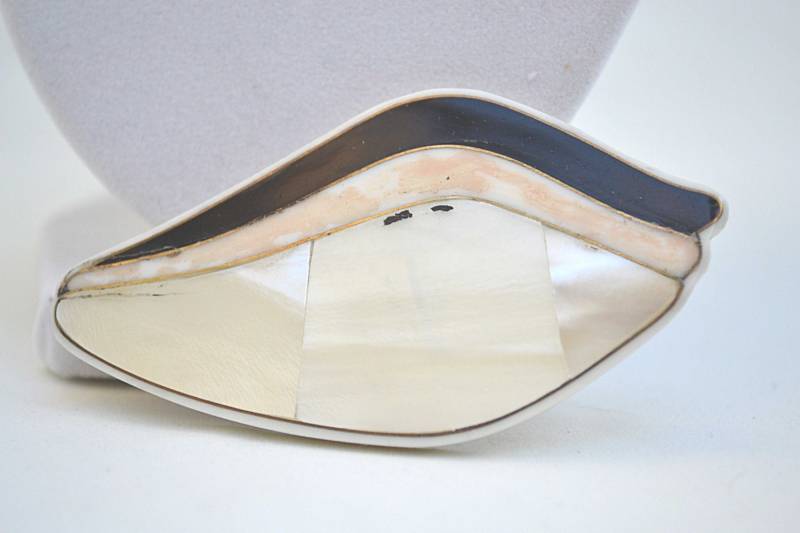Perlmutt Brosche, Vintage 1950Er Jahre Perlmuttbrosche, Pin, Inlay Mop 50Er Brosche von TalkoftheTown