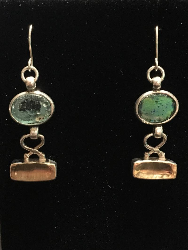 Alten Roman Glass | 500-1000 Ohrringe Set in 14 K Gold Und Silber Alten Roman Glass | 500-1000 Ohrringe Set in 14 K Gold Und Silber von TallShipTrading