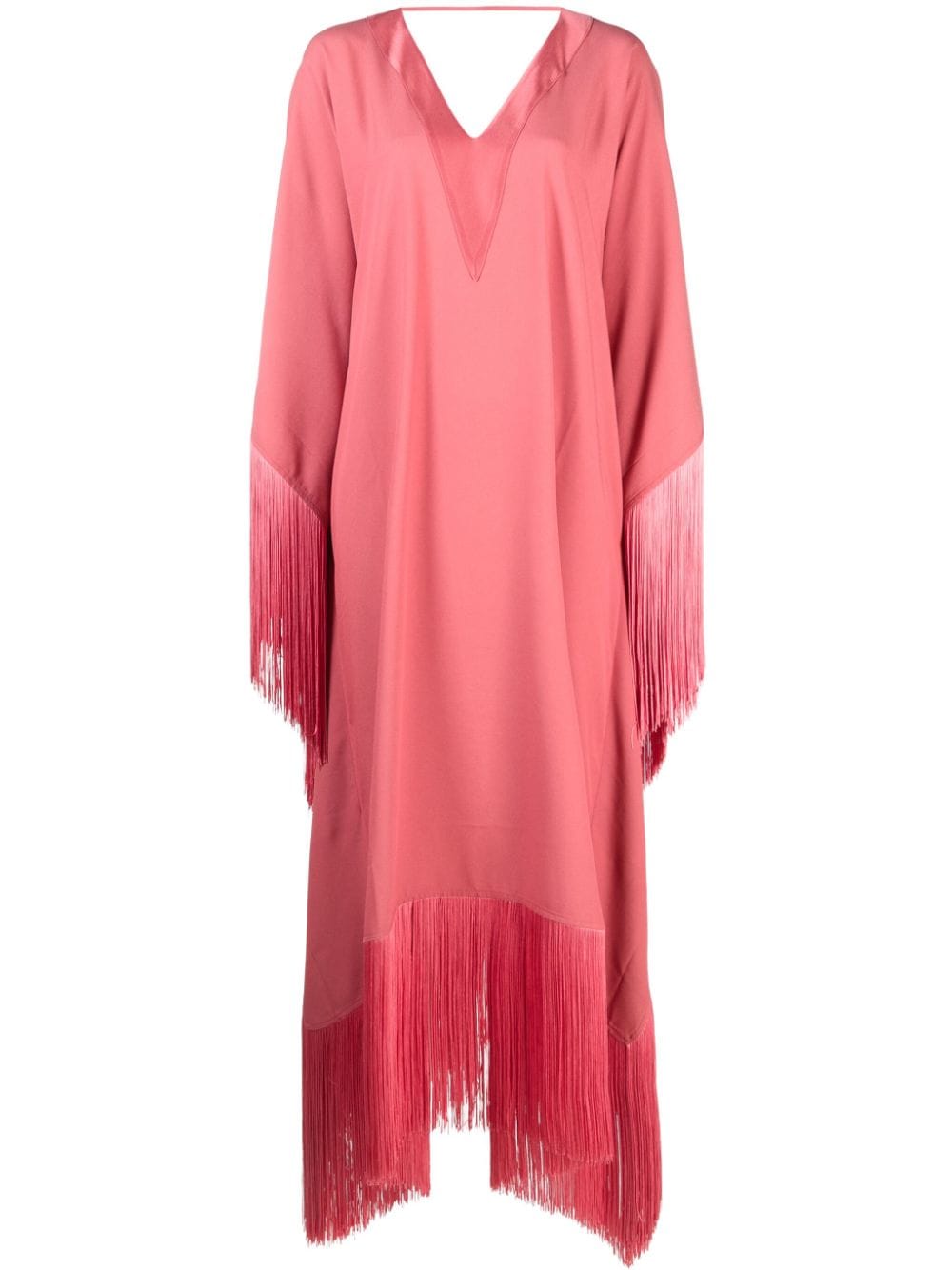 Taller Marmo Seidenkaftan mit Fransen - Rosa von Taller Marmo