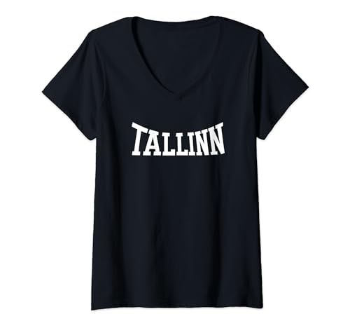 Damen Tallinn T-Shirt mit V-Ausschnitt Damen Tallinn T-Shirt mit V-Ausschnitt von Tallinn Geschenk