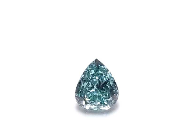 Echte 0.22Ct Natürliche Lose Fancy Blau Grün Farbe Diamant Gia Si2 Birnenform von TaloreDiamonds