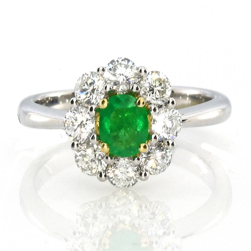 Echte 1, 38 Ct Natürlichen Grünen Smaragd Verlobungsring Oval Geschnitten 18 K Gold G Vs2 von TaloreDiamonds