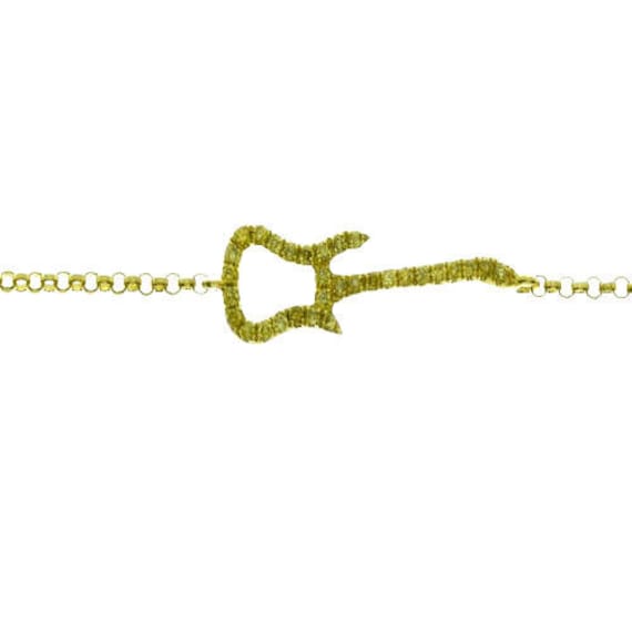 Gelben Sie Diamanten - Armband 0, 10 Ct Natürlichen Fancy Gelb 18 K 1 Gramm Gitarre Form von TaloreDiamonds