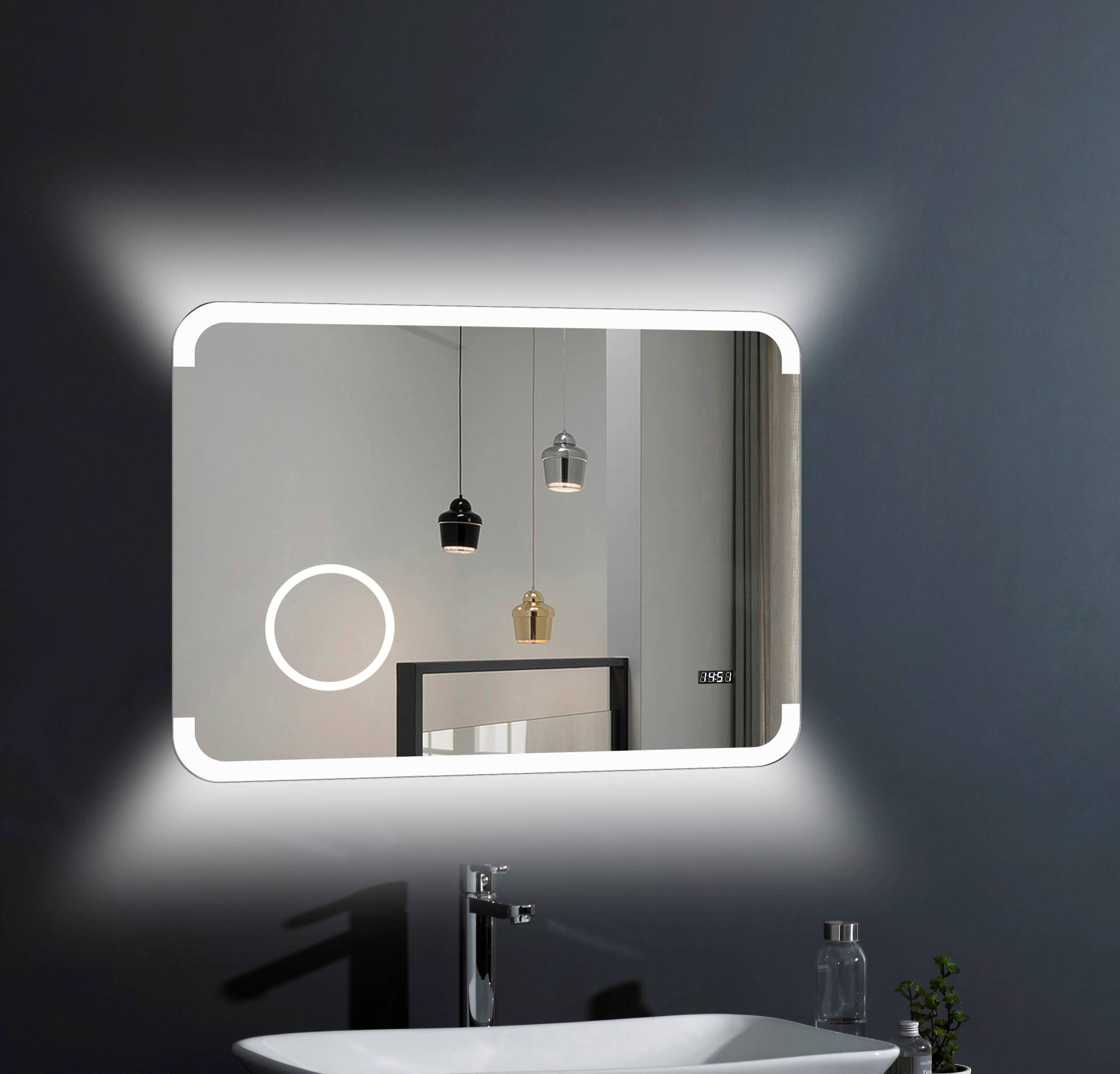 Talos Badspiegel "Harmony" 3-fach Vergrösserung und Digitaluhr von Talos