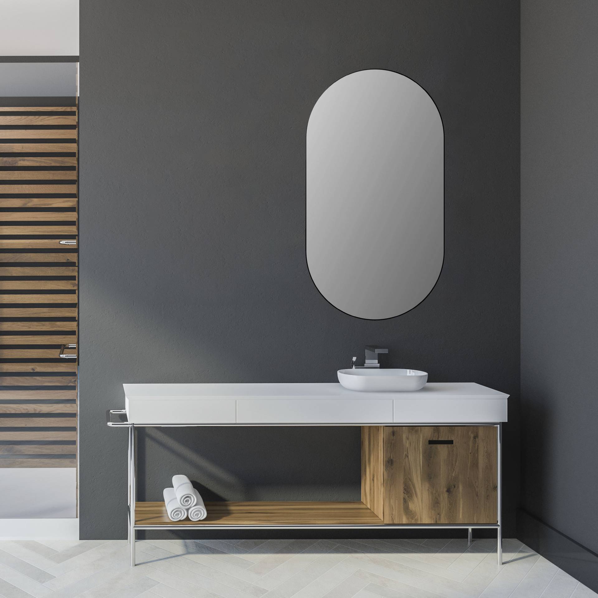 Talos Badspiegel "Picasso" hochwertiger Aluminiumrahmen von Talos