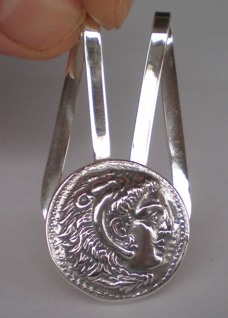 Silber Geldklammer Alexander Der Große Herkules - Makedonien König von TalosArtifacts