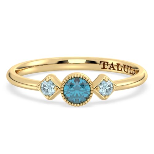 Radiant Trio Ring - 14 Karat vergoldetes 925er Silber mit natürlichen Edelsteinen, 20x5.5mm, Edelstein-Sterlingsilber, Topas Aquamarin von Talula