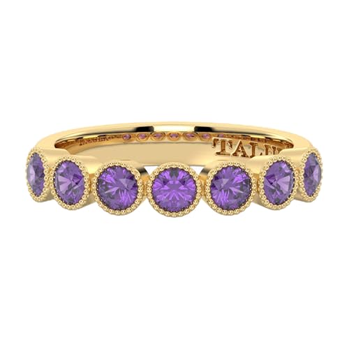 Talula Halber Ewigkeitsring mit natürlichen Edelsteinen in vergoldetem Sterlingsilber, Sterling Silber, Amethyst von Talula