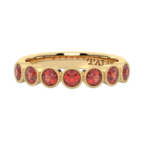 Talula Halber Ewigkeitsring mit natürlichen Edelsteinen in vergoldetem Sterlingsilber, Sterling Silber, Granat von Talula