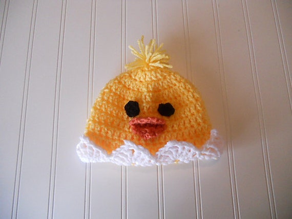 Bezaubernd Ostern Baby Küken Mütze in Gelb von TalulaCrafts