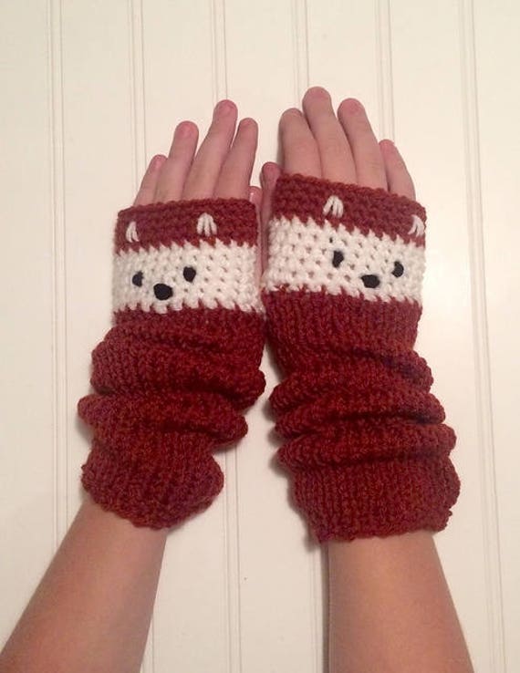 Fox Handschuhe - in Rost Rot Und Creme von TalulaCrafts