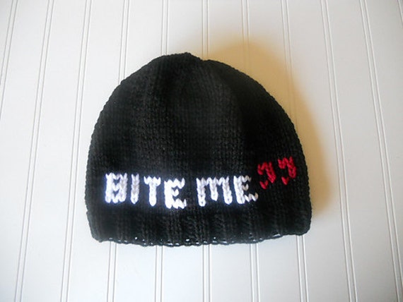 Vampir Liebe - Biss Mich Stricken Hut von TalulaCrafts