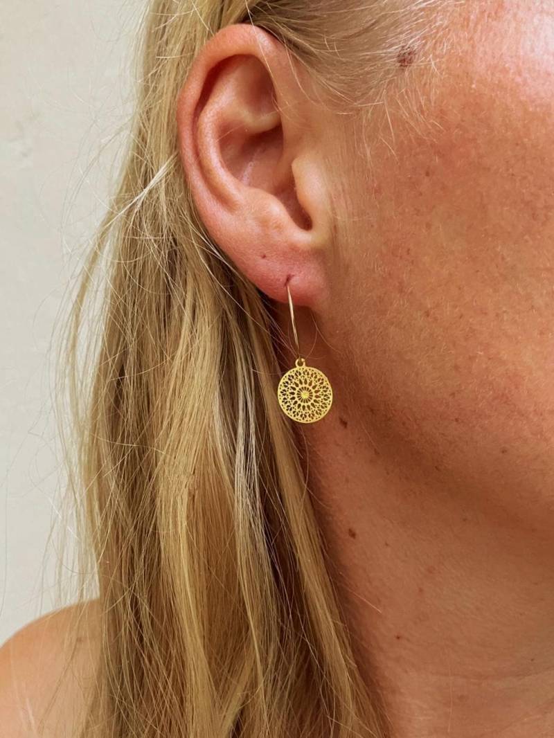 Mandala Creolen in Gold - Boho von Talwerke