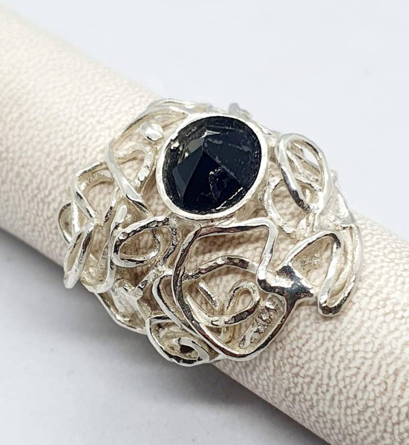 925 Sterling Silber Ring Edelstein Onyx Handgefertigte Artisan Crafted Frauen Größe 8 Kostenloser Versand von TalyaHarelJewelry