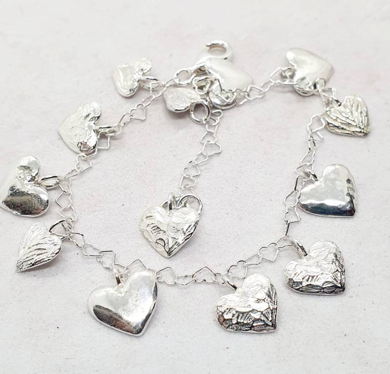 Knöchel-Armband Sterling Silber 925 Herz Handgefertigt Artisan Crafted Silberkette Frauen Mädchen Kostenloser Versand von TalyaHarelJewelry