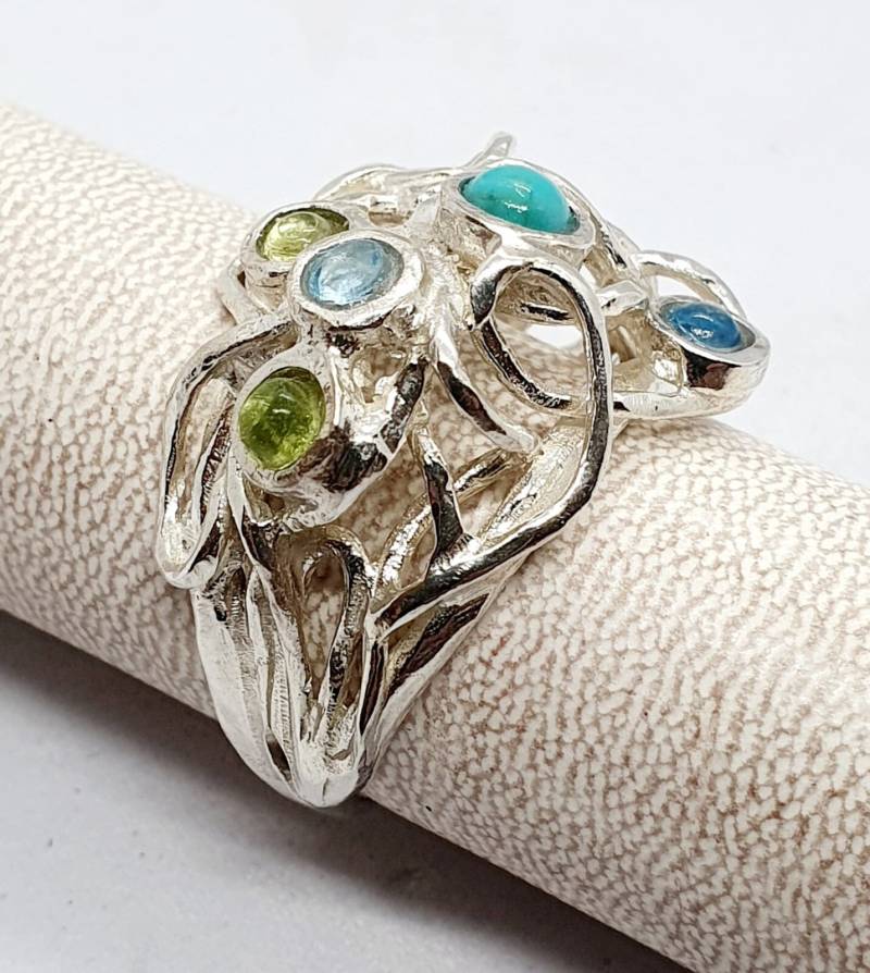 Ring 925 Sterlingsilber-Edelstein Granat Handgefertigte Artisan Crafted Größe 9 Kostenloser Versand von TalyaHarelJewelry