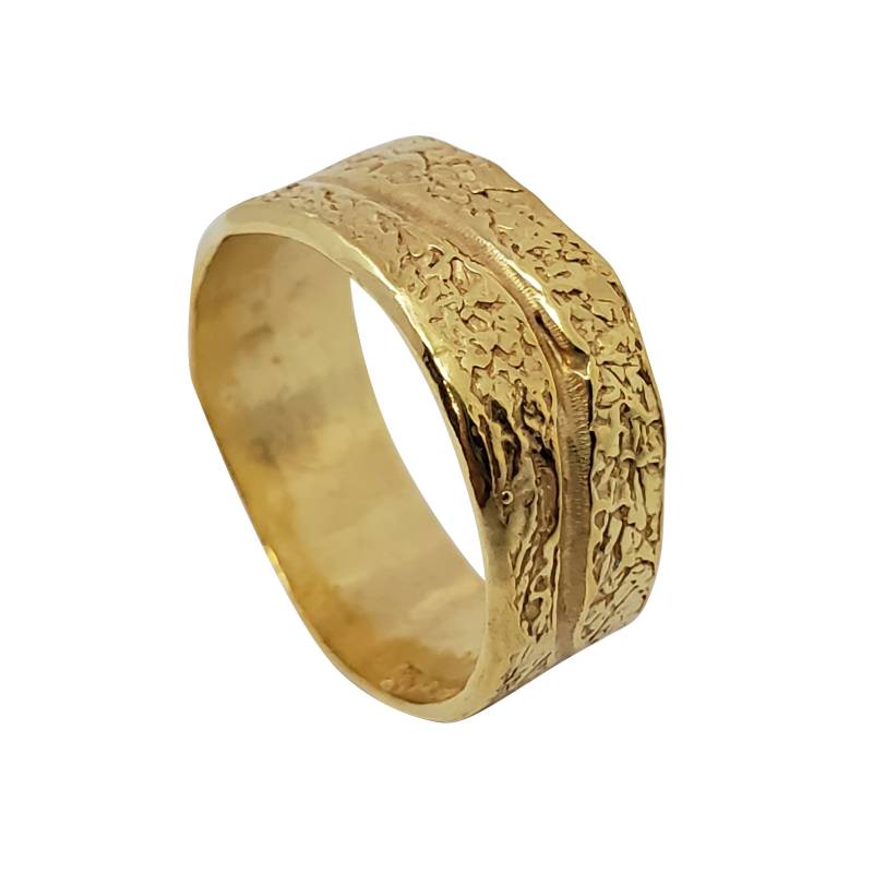 Schmuck Band 14K Gelb Gold Hochzeits-Ring Handgemachte Artisan Handarbeit Gemacht Frauen Braut Größe 7 von TalyaHarelJewelry