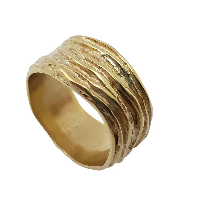 Schmuck-Band-Ring 14K Gelb Gold Hochzeits-Ring Handgefertigte Artisan Handarbeit Gemacht Frauen Braut Größe 8 von TalyaHarelJewelry