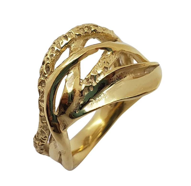 Schmuck Ring 14K Gelb Gold Handgefertigt Artisan Crafted Größe 8 Frauen von TalyaHarelJewelry