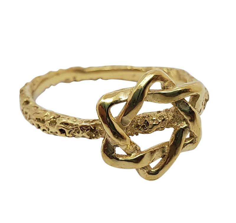Schmuck Ring Davidstern 14K Gelbgold Handgefertigt Artisan Crafted Frauen Größe 8 von TalyaHarelJewelry