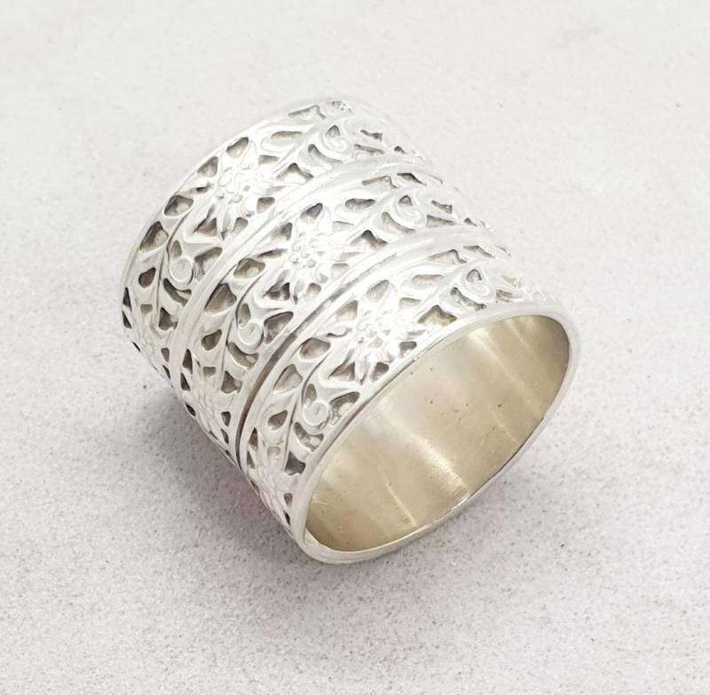Sterling Silber Ring, Breiter Silberner Band Statement Breite Hochzeit Band, Braut Ring von TalyaHarelJewelry