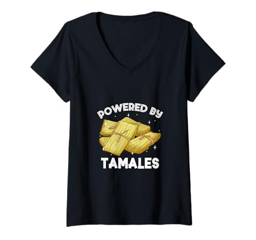 Damen Powered by Tamales T-Shirt mit V-Ausschnitt Damen Powered by Tamales T-Shirt mit V-Ausschnitt von Tamales Designs