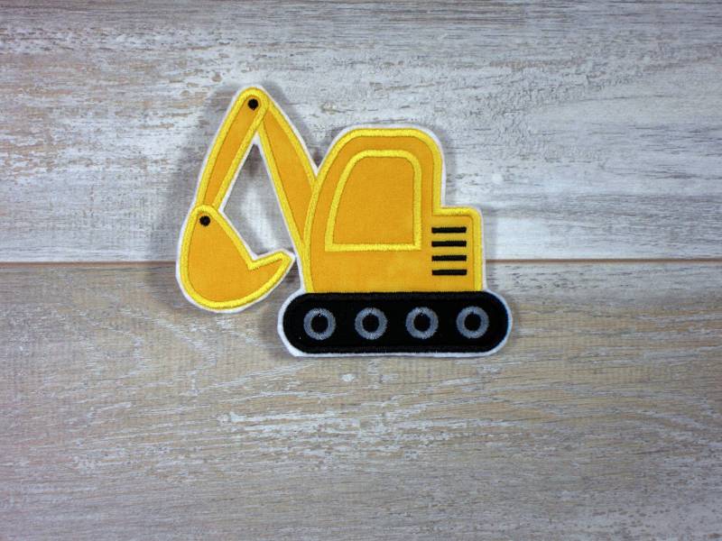 Baumaschine | Bagger Stickapplikation Applikation Zum Aufnähen Und Aufbügeln von TamaluHandmadeForYou
