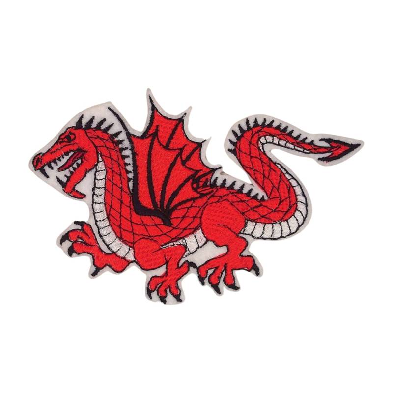 Drache Rot | Dragon Red Sticjapplikation Applikation Zum Aufnähen Und Aufbügen von TamaluHandmadeForYou