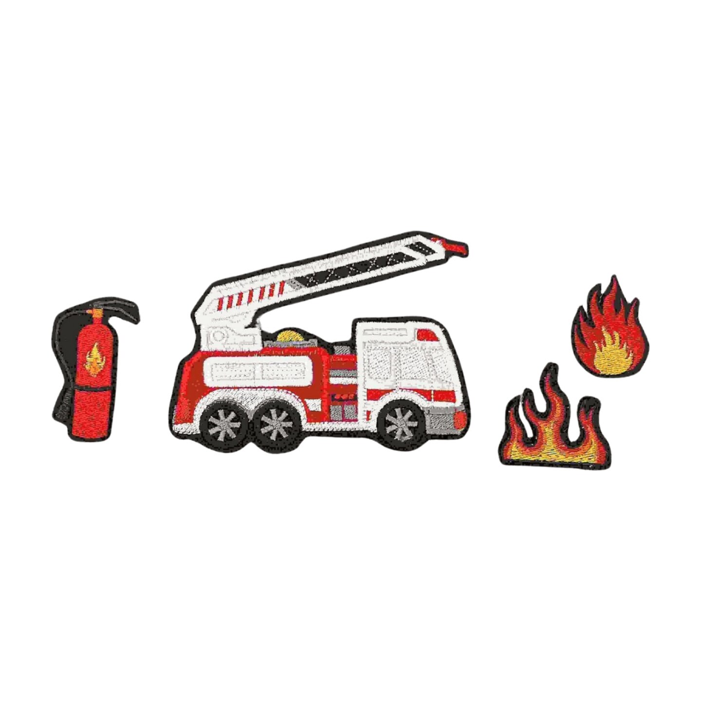 Feuerwehr Set | Fire Truck Stickapplikation Applikation Zum Aufnähen Und Aufbügeln von TamaluHandmadeForYou