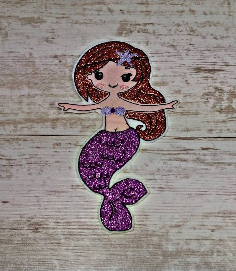 Meerjungfrau Lila 8Patch-Aufnäher | Stickapplikation Appliktion Zum Aufbügeln von TamaluHandmadeForYou