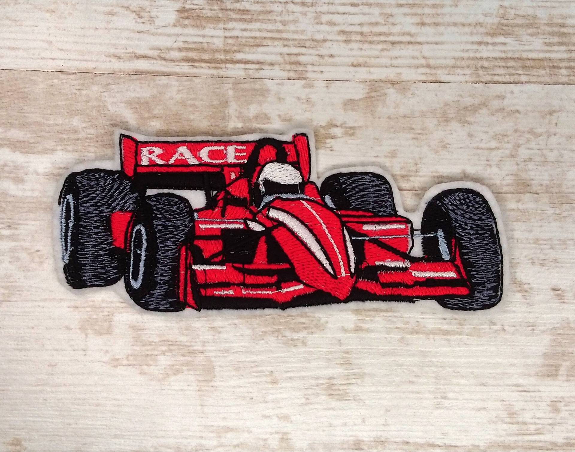 Rennwagen | Racing Car Stickapplikation Applikation Zum Aufnähen Und Aufbügeln von TamaluHandmadeForYou