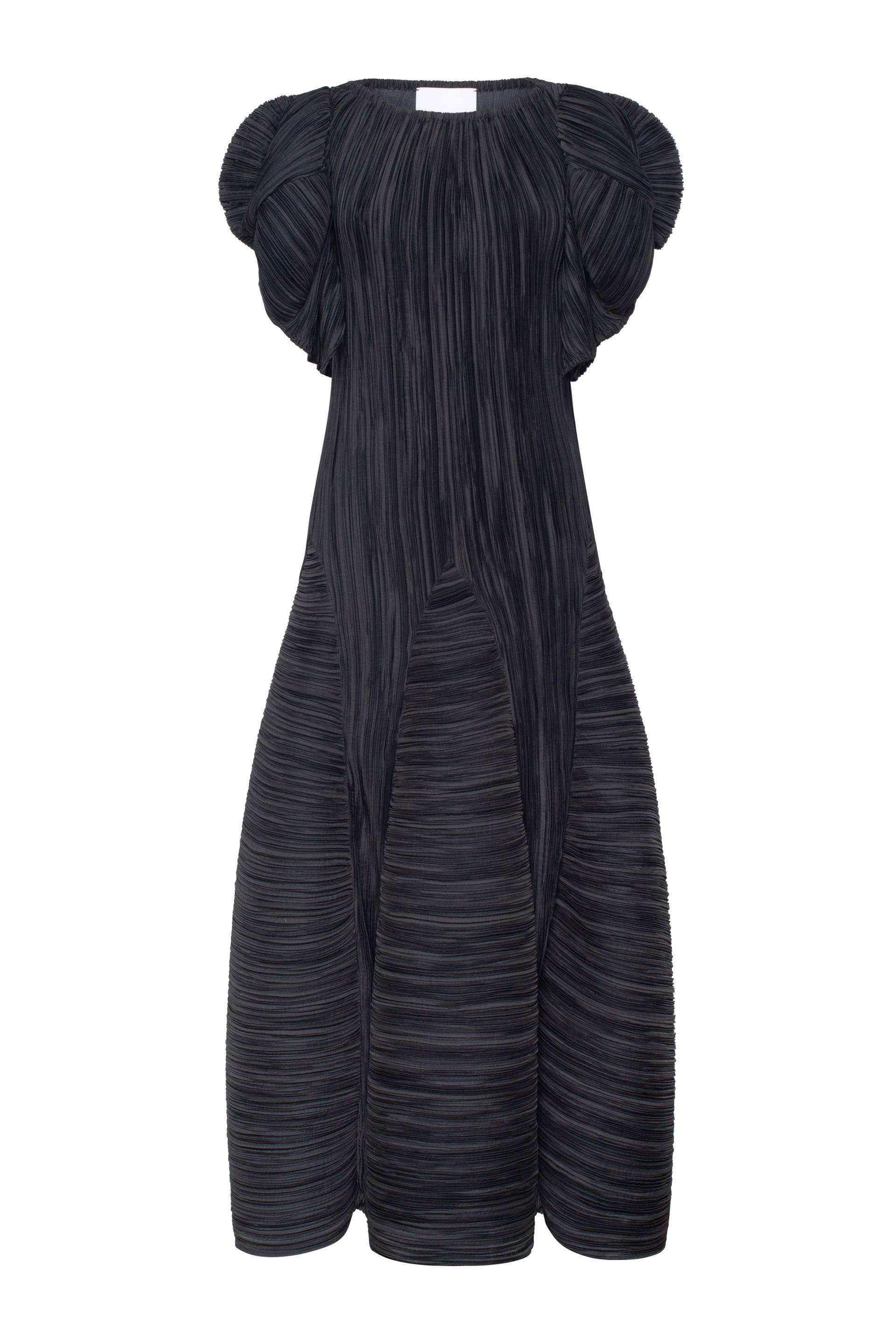 Tamar Keburia | Midi pleated X-line DRESS | Women's Black Midi dresses Tamar Keburia | Midi pleated X-line DRESS | Women's Black Midi dresses von Tamar Keburia