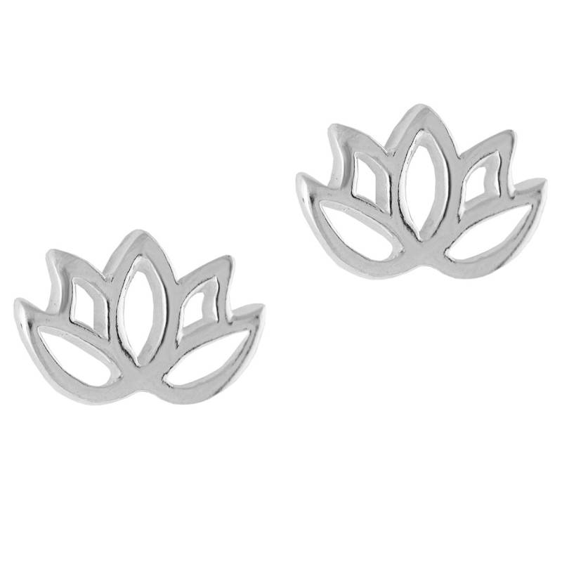 Lotus Ohrringe Handgefertigt in Sterling Silber 925 Senden Sie Ein Geschenk Ohrstecker Für Sie von TamarAndTalya