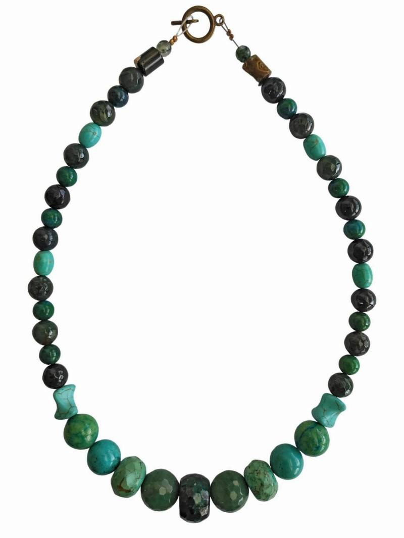 Grüne Steine Halskette, Edelsteine Statement Halbedelsteine, Perlen Halskette Grüne Steine Halskette, Edelsteine Statement Halbedelsteine, Perlen Halskette von TamarZivFashion