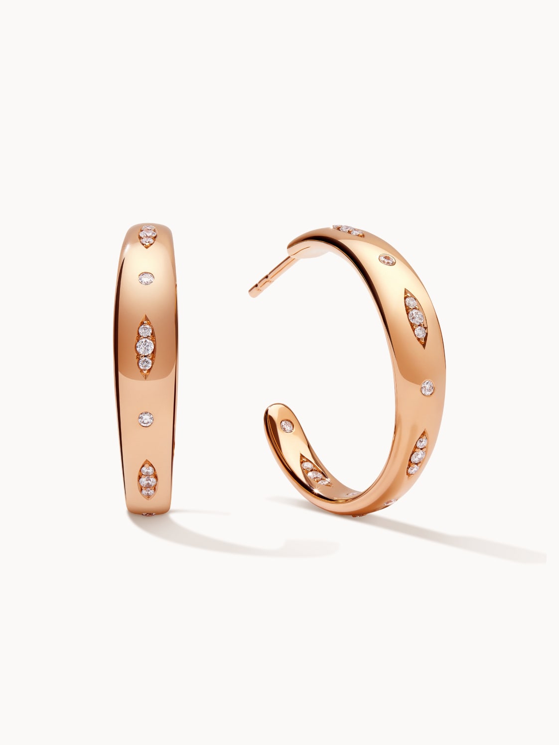 Tamara Comolli Ohrringe Gypsy Creole Large Aus 18 Karat Roségold Mit Diamant Pavé rosegold von TAMARA COMOLLI