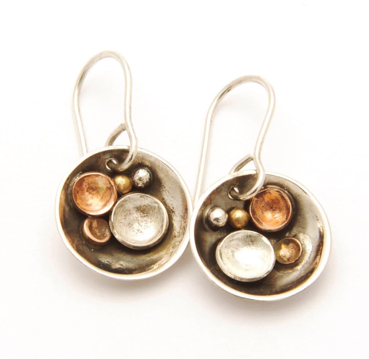 sterling Silber Ohrhänger Kupfer Bronze Patina, Hochglanzpoliert sterling Silber Ohrhänger Kupfer Bronze Patina, Hochglanzpoliert von TamaraKellyDesigns