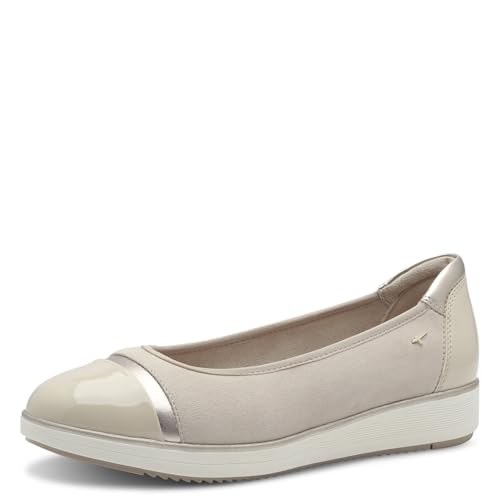Tamaris Comfort Damen Ballerinas Runde Spitze Bequem, Beige (Beige), 39 EU von Tamaris