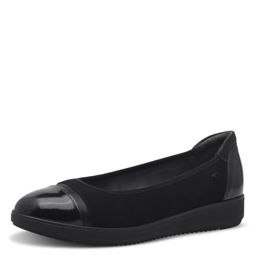 Tamaris Comfort Damen Ballerinas Runde Spitze Bequem, Schwarz (Black), 38 EU von Tamaris