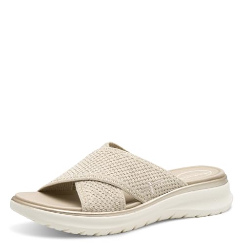 Tamaris Comfort Damen Pantoletten mit Chunky-Sohle Vegan, Mehrfarbig (Beige/Gold), 36 EU von Tamaris
