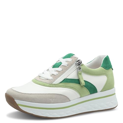 Tamaris Comfort Damen Plateau Sneaker mit Reißverschluss Sportlich, Mehrfarbig (Green Comb), 38 EU von Tamaris